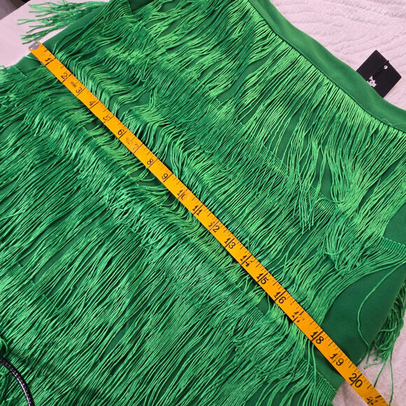 AOMEI NWT High Waist Fringe Tiered Bodycon Pencil Midi Skirt Medium/Large Green - Picture 13 of 16